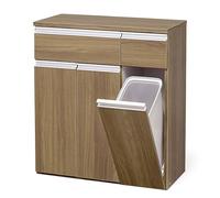 Iris Ohyama - Bandeja de clasificación con 3 Compartimentos, 45 L, diseño de Madera con cajones, marrón Fresno, para Cocina, Oficina, baño, 70,5 x 35,5 x 81,6 cm, PKT-8670