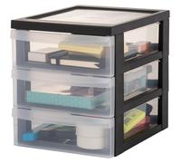 Iris Ohyama, cajonera para escritorio, con 3 cajones planos, color , fácil de abrir, tamaño A5, transparente, ideal para el teletrabajo, documentos, material de oficina, archivos, almacenamiento de pa