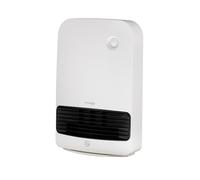 Iris Ohyama, Calefactor ceramico pequeño/Radiador ceramico portátil, Alcance 90cm, 1500W, Detector de movimiento para el ahorro, Temporizador, Cuarto de baño, salón - JCH-15TD4 - Blanco