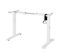 Iris Ohyama, Escritorio ajustable en altura/Escritorio de ordenador/Soporte ajustable sin tapa, Moderno, Puertos USB, Duradero, Diseño, Oficina,Hogar - Escritorio eléctrico ajustable - HADFRW - Blanco