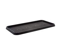 Iris Ohyama, escurreplatos, bandeja, zapatero de plástico y cubo para botas con borde, Lote de 2, SHT-L, negro, apilable, clips de cierre - 38 x 30,5 x 2,5 cm (A x F x A)