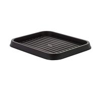 Iris Ohyama, escurreplatos, bandeja, zapatero de plástico y cubo para botas con borde, Lote de 3, SHT-S, negro, apilable, clips de cierre - 38 x 76 x 2,5 cm (A x F x A)