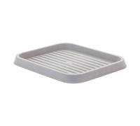 Iris Ohyama, escurreplatos, bandeja, zapatero de plástico y cubo para botas con borde, Lote de 3, SHT-S, plateado, apilable, clips de cierre - 38 x 76 x 2,5 cm (A x F x A)