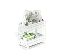 Iris Ohyama, Estante modular, bajo el fregadero, 2 cajones deslizantes y extraíbles, pies antideslizantes, 22,5 x 39,5 x 39,5 cm, cocina - Slide Tray Rack Slide Tray Rack UST-2V - Blanco