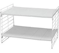 Iris Ohyama, Estante Modular y Extensible, bajo el Fregadero, 2 Niveles, Extensible de 42 a 70 cm, 5 Cuchillas extraíbles, Cocina - Telescopic Rack 2-Tier USD-2V - Blanco