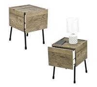 Iris Ohyama, Estante/Pequeño mueble de almacenamiento, Lote de 2 muebles auxiliares, Diseño, Sólido, Moderno, Oficina, Hogar - IWST-300 - Marrón Ceniza
