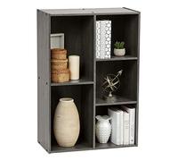 Iris Ohyama Estantería de Cubos de 5 Compartimentos, 60cm Ancho, Gris, Exposición, Modular, Almacenamiento, para Sala de Estar, Habitación, Oficina, Espacio Ahorrado, Librería, Montaje Fácil, CX-23C