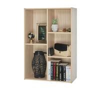 Iris Ohyama Estantería de Cubos de 5 Compartimentos,60cm Ancho, Marrón Claro, Exposición, Modular, Almacenamiento, para Sala de Estar, Habitación, Oficina, Librería, Montaje Fácil, CX-23C