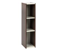 Iris Ohyama Estantería Espacio Ahorrador de 3 Niveles Delgado, Marrón Ajustable, Multiuso, Modular, para Sala, Oficina, Habitación, Organizadora, Librería, Montaje Fácil, UB-9020