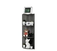 Iris Ohyama Estantería Esquinera de 3 Niveles, Gris, Exposición, Modular, Almacenamiento, para Sala de Estar, Habitación, Oficina, Espacio Ahorrado, Librería, Montaje Fácil, CX-3C
