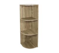 Iris Ohyama Estantería Esquinera de 3 Niveles, Marrón Ceniza, Exposición, Modular, Almacenamiento, para Sala de Estar, Habitación, Oficina, Espacio Ahorrado, Librería, Montaje Fácil, CX-3C
