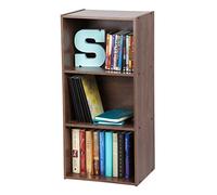 Iris Ohyama Estantería Moderna de Madera de 3 Niveles, 40cm Ancho, Marrón Exposición, Modular, Almacenamiento, para Sala de Estar, Habitación, Oficina, Espacio Ahorrado, Librería, Montaje Fácil, CX-3