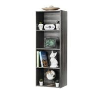 Iris Ohyama Estantería Moderna de Madera de 4 Niveles, 40cm Ancho, Gris, Exposición, Modular, Almacenamiento, para Sala de Estar, Habitación, Oficina, Espacio Ahorrado, Librería, Montaje Fácil, CX-4