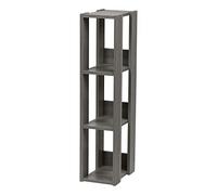 Iris Ohyama, Librería, Estantería en 4 Niveles, Estantes Ajustables Cada 14 cm, Establo, Industrial, Lavadero, Sala de Estar, Pasillo, Dormitorio, Oficina, OWR-200, Gris Roble