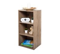 Iris Ohyama, Librería Mediana de 3 Niveles/estantería de Madera/estantería de Cubo/Armario de Libros/Armario con estantes, Diseño,Modular, Oficina, Casa - Module Shelf - MDB-3 - Marrón Ceniza