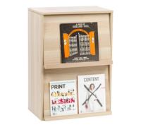 Iris Ohyama, mobiliario, biblioteca, estante de almacenamiento, 2 puertas plegables, diseño, sólido, moderno, multi-uso, escritorio, habitación, salón - Flap Rack Chr - 2 - Marron Clair