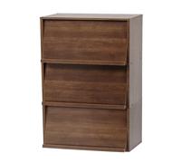 Iris Ohyama, mobiliario, biblioteca, estante de almacenamiento, 3 puertas plegables, diseño, sólido, moderno, multi-uso, escritorio, habitación, salón - Flap Rack Chr - 3 - Marron