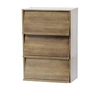 Iris Ohyama, mobiliario, biblioteca, estante de almacenamiento, 3 puertas plegables, diseño, sólido, moderno, multi-uso, escritorio, habitación, salón - Flap Rack Chr - 3 - Marron centr é