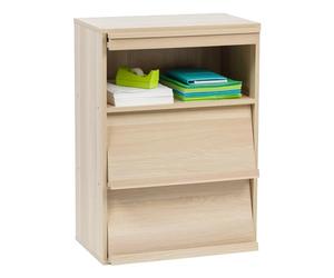 Iris Ohyama, mobiliario, biblioteca, estante de almacenamiento, 3 puertas plegables, diseño, sólido, moderno, multi-uso, escritorio, habitación, salón - Flap Rack Chr - 3 - Marron Clair