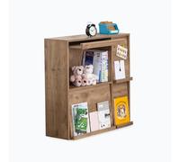 Iris Ohyama, Mueble de almacenamiento con 4 puertas plegables / Armario de madera / Abatible / Armario, Diseño,Modular, Oficina, Casa biblioteca - Flap Rack - FR-F4 - Marrón ceniza