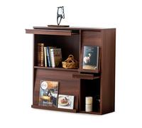 Iris Ohyama, Mueble de almacenamiento con 4 puertas plegables / Armario de madera / Abatible / Armario, Diseño,Modular, Oficina, Casa biblioteca - Flap Rack - FR-F4 - Marrón