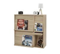 Iris Ohyama, Mueble de almacenamiento con 4 puertas plegables / Armario de madera / Abatible / Armario, Diseño,Modular, Oficina, Casa biblioteca - Flap Rack - FR-F4 - Marrón claro