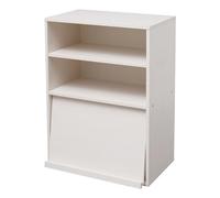 Iris Ohyama, muebles con puertas, estante de almacenamiento, 2 compartimentos modulares, diseño, sólido, moderno, multi-uso, escritorio, habitación, salón - Flap Rack Chr - 1 - White Oak