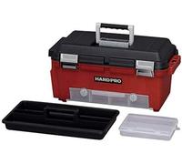 Iris Ohyama, organizador, maletín, baúl, papelera, caja de herramientas, bricolaje, casillero para tornillos, sin BPA, HP-52, rojo, apilable, Clips de cierre - A25 x F50 x A25 cm