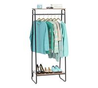 Iris Ohyama Perchero metálico, con 2 Estantes, Negro, Diseño Moderno, Marco Resistente, Antideslizante, para Dormitorio, Estudio, Armario, Ropa y zapatos, Secado, Montaje fácil, PI-B2