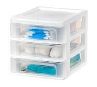 Iris Ohyama, Torre de Almacenaje de Plástico, 3 Cajones Pequeños, Blanco, Apertura Fácil, Tamaño B6, Mueble, Organizador, para Oficina, Material Escolar, Papelería, Libre de BPA, CDD-XS3