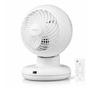 Iris Ohyama Woozoo, Ventilador de Mesa, 30 m², Blanco, 3 Velocidades, Mando a Distancia, Silencioso, Oscilación Multidireccional, para Dormitorio, Salón, Circulador de Aire Potente, PCF-BC15TEC