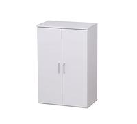 Iris Ohyama, Zapatero/Zapatero con estante / Zapatero de madera / Zapatero con 2 puertas y baldas, Diseño,Modular, entrada, dormitorio - Shoe cabinet - SR-6035 - Roble Blanco