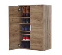 Iris Ohyama, Zapatero/Zapatero con Estante/Zapatero de Madera/Zapatero con 2 Puertas y baldas, Diseño,Modular, Entrada, Dormitorio - Shoe Cabinet - SR-6035 - Marrón Ceniza