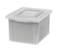 IRIS USA - Caja de archivos de plástico con tapas, organizador de documentos para archivos de carta/legal, caja de documentos, contenedor de almacenamiento para colgar archivos, tapa de cierre seguro