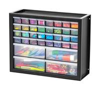 IRIS USA Organizador de Tornillos, Gabinete de 36 Cajones, Almacenamiento de Cajones de Plástico para Manualidades, Piezas Pequeñas, Tuercas y Herramientas, Pasatiempos de Arte de Scrapbook - Negro