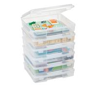 IRIS USA Organizador portátil de juegos de mesa, caja de almacenamiento de proyectos de plástico con cierre a presión, paquete de 6, se adapta a papeles de 8.5 x 11 pulgadas, para juegos, rompecabezas