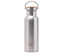 Irisana - Botella de Agua de Acero Inoxidable - 500 ml - Plateado - 8,5 x 8,5 x 24 cm - Ideal con Bebida Caliente o Fría - Tapón de Bambú - Modelo Bbo
