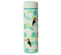 Irisana - Botella para Infusiones con Filtro - 500 ml - En Verde y Tucán - 7,5 x 7,5 x 25 cm - Termo para Infusión o Mate - Tapa y Filtro - Modelo Bbo