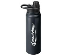 IronMaxx Hot & Cold Bottle - Deep Black 800 ml | Botella térmica de acero inoxidable para bebidas frías y calientes | Sin BPA, antigoteo y duradera | Ideal para deporte, uso diario y al aire libre