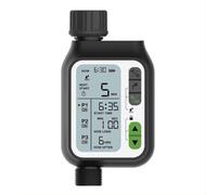 IRRIGATECH Temporizador de Riego con Sensor de Lluvia, 3 Programas, Pantalla LCD 3.5", IPX5 Resistente al Agua, Toma de 1/2"-3/4" para Jardín, Huerto, Cesped (Mod.355_Digital 3 Programs & Rain Sensor)