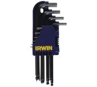 Irwin long ball-end Allen keys set, 10 pieces (1.5-10) for DIY and household use, includes a variety of sizes and comes with a 3-year warranty for quality assurance.