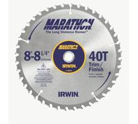 IRWIN Tools MARATHON - Hoja circular de carburo para mesa/inglete, 8 1/4 pulgadas, inglete universal 40T y (14053)