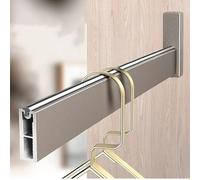 ISCBAFYX Barra para Ropa para Armario de Servicio Pesado con Soporte Medio Barra de Metal para Armario Soporte para riel Estante Soporte para Tubo Soporte para Abrigos Riel para Colgar Montado en la