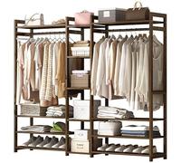 ISCBAFYX BC Rack con Compartimentos Perchero Independiente y estantes de Almacenamiento para Dormitorio y Entrada Organizador para Perchas de Ropa Solución de Almacenamiento portátil y Elegante
