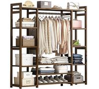 ISCBAFYX BC Rack con estantes y Compartimentos de Almacenamiento, Perchero Independiente portátil y Colgador de Ropa para Dormitorio y Entrada