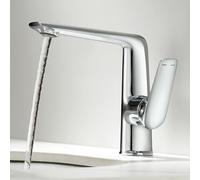 ISCBAFYX Grifo para Lavabo de baño, Grifo Monomando para Lavabo de latón, frío y Caliente, con 2 Modos, Cromado