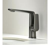 ISCBAFYX Grifo para Lavabo de baño Grifo para Lavabo de latón Monomando frío y Caliente con 2 Modos Gris Pistola