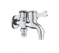 ISCBAFYX Grifo para Lavadora, Negro, uno en Dos, Adaptador Doble para Salida de Cocina, jardín, baño de 1/2 Pulgada, A (Cromo A)