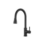 ISCBAFYX Grifos de Cocina Grifo de Agua del Fregadero extraíble Cepillado Mezclador montado en Cubierta Cabezal rociador de Corriente Grifos fríos y Calientes Astilla (Negro C, G3/8)