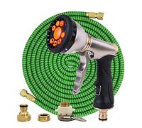 ISCBAFYX Manguera mágica de jardín de 25 pies a 100 pies, telescópica, Flexible, de plástico, para Lavado de Autos, Pistola rociadora de Metal, riego al Aire Libre, ampliamente Utilizada (Kit de